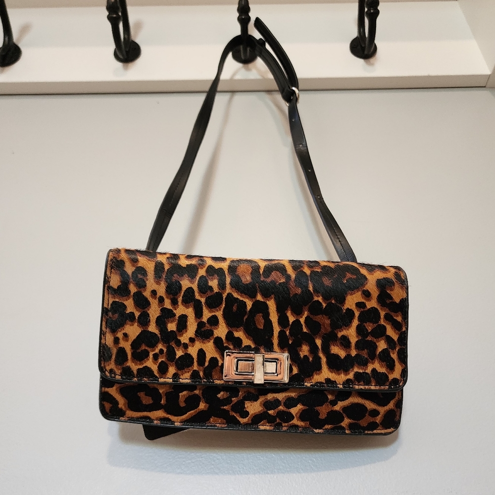 NWT ZARA Leather Leopard Multiway Crossbody Bag